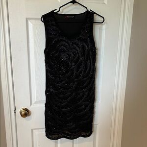 Elegant Black Dress by esperance Paris Size Small Textured Resortwear Boho